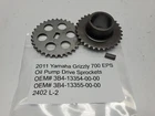 2011 Yamaha Grizzly 700 Eps Oil Pump Drive Sprockets OEM#3B4-13354-00-00 Used. Price: $29.99.