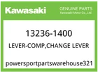 Kawasaki Oem Part 13236-1400 Lever-comp,change New. Price: $25.74.