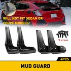 Fit 2017-2021 Honda Civic Hatchback Flaps Splash Fender Mudguard Black New. Price: $24.69.