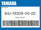Yamaha Genuine Grille, Front B4J-F8309-00-00 New. Price: $117.59.