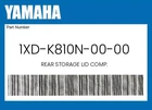 Yamaha Genuine Rear Storage Lid Comp. 1XD-K810N-00-00 New. Price: $152.14.