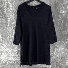 Apt 9 Size Open Knit Neck Hooded Top Black Long Sleeve Casual Outdoor Pre-owned. Price: $16.15.