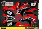 Motorcycle Decal Kit For Honda Crf - Black & Red New. Price: $159.00.