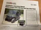 Moose Racing Soft Top Rear Panel Polaris Ranger 2006-2014 . New. Price: $82.01.