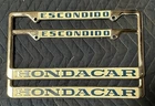 Nos Hondacar Escondido Dealer License Frames Cvcc Civic Accord Type-r Jdm New. Price: $124.99.