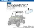 Polaris Ranger 1000, Xp /crew Rear View Convex Mirror Frame MOUNTED-2889220 New. Price: $109.99.