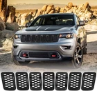 Black Front Grill Mesh Covers Inserts Kit Fit For 2017-2021 Jeep Grand Cherokee New. Price: $39.49.