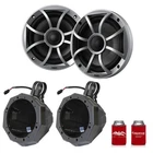 Wet Sounds RECON6-S 6.5" Sliver Grill Marine Speakers,pod With 1.75" Bar Clamps New. Price: $403.97.