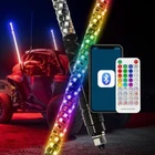 Pair 3FT Lighted Spiral Led Whip Antenna W/flag & Remote For Atv Polaris Rzr Utv New. Price: $96.11.